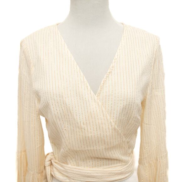 Raga Off White Jaya Wrap Crop Top Size Medium - Picture 5 of 12